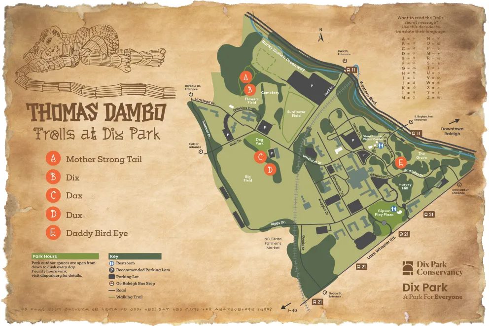 Dix Park Troll Map October 2025