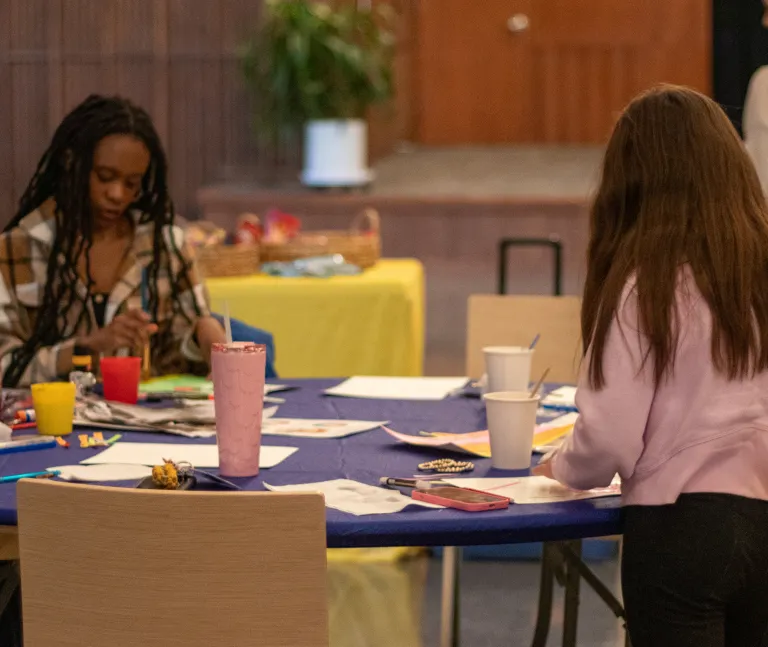 Young adults crafting